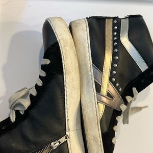 Vintage meline sneakers cheetah print inside silver embroidery